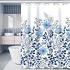 1 шт. 71" X 71" занавеска для душа с простым небольшим свежим цветочным узором: Водонепроницаемый, устойчив к плесени, 12 крючков в комплекте бесплатно