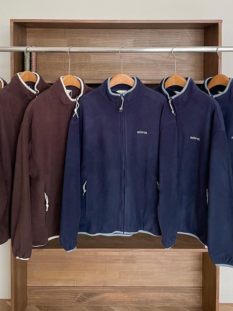 Женская ретро флисовая куртка с воротником-стойкой - стиль осени 2025