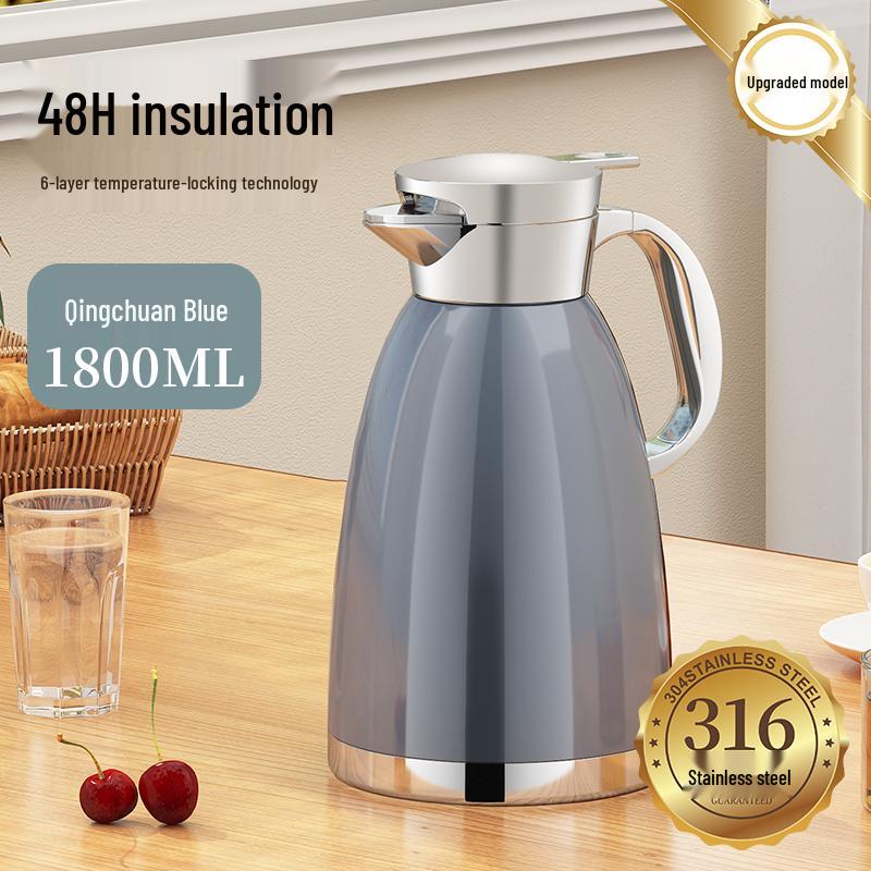 Stainless Steel Insulated Water Kettle - 316 Large Capacity Thermos Flask for Hot Water & Tea.