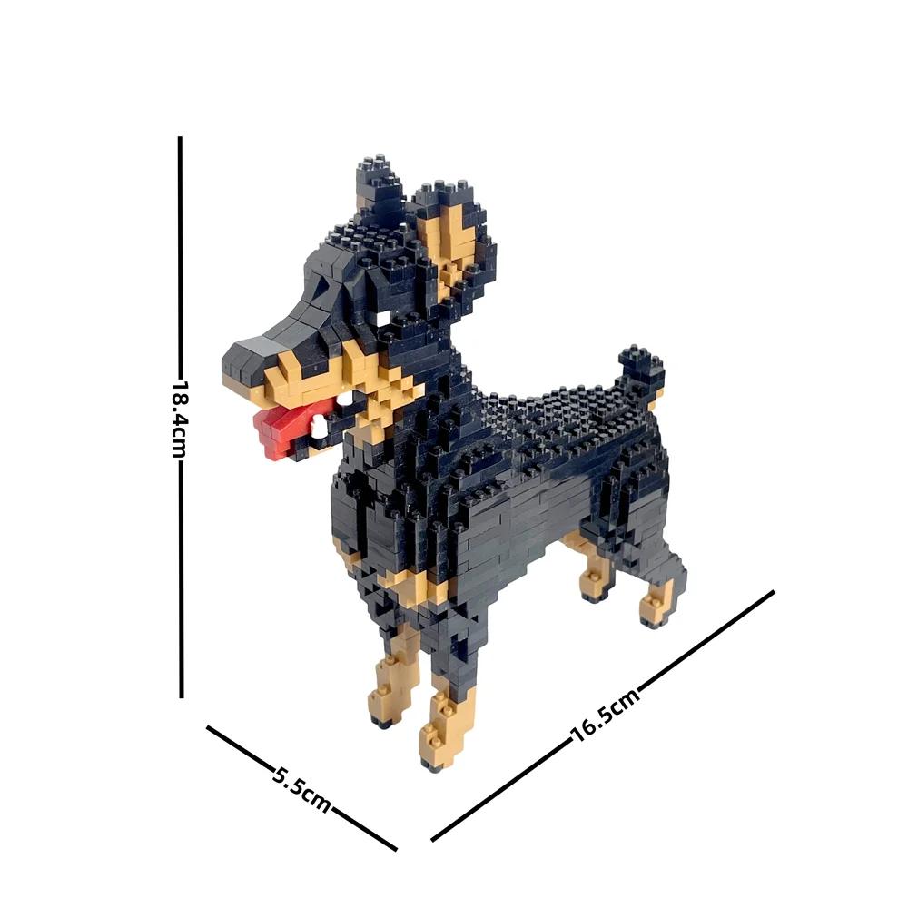 Knew Built Poodle Dog Micro Mini Construction Blocks Toys: Cute Doberman Pinscher Ideal Pet Lover Present Chow Chow Bullhead