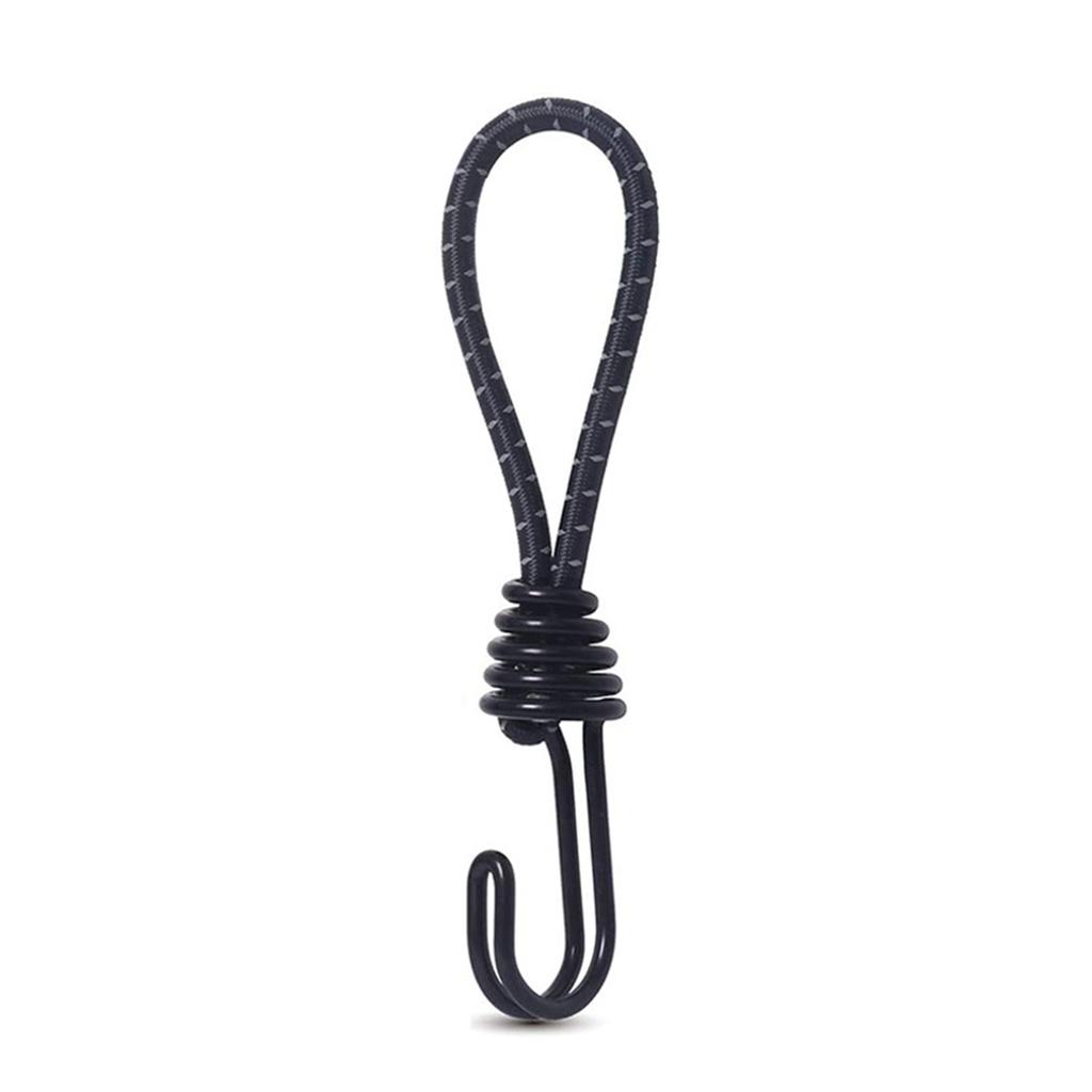 Bungee Cords with Hook Elastic Bungee Metal Shock Cord Hook Bungee Elastic Cord for Securing Camping Tarp Luggage Tent