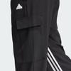 adidas Танцевальный универсальный универсальный тканый карго спортивный костюм брюки с тремя полосками и цветными блоками женские брюки черные IN1826