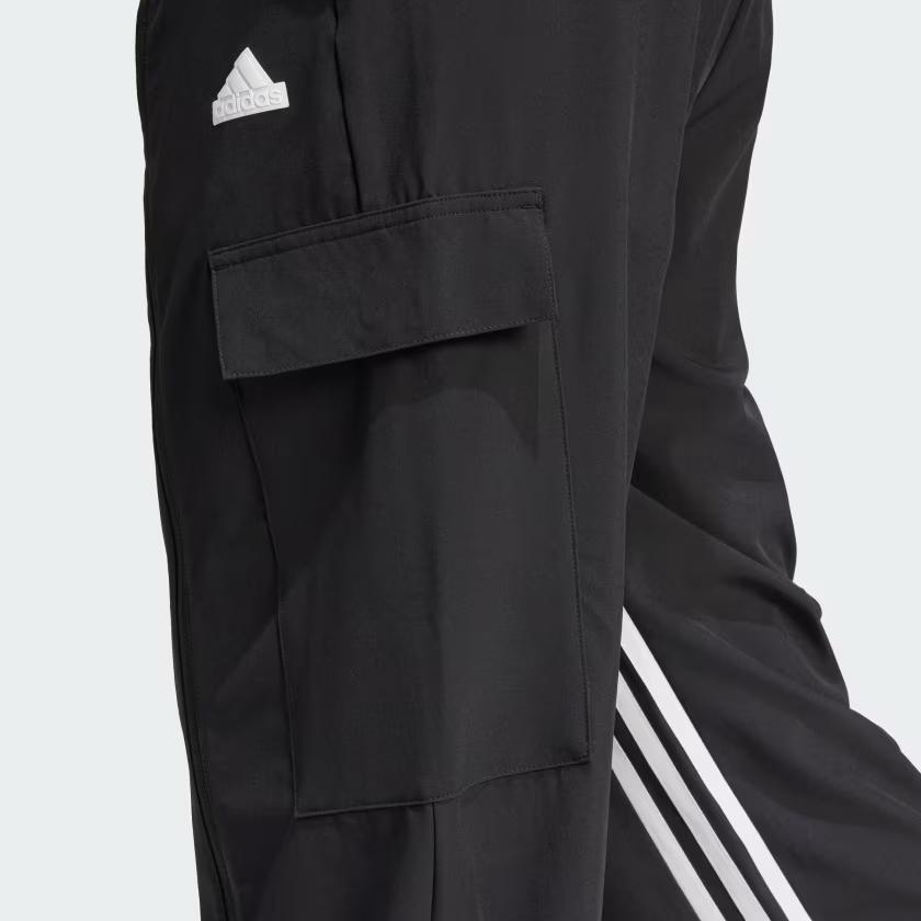 adidas Танцевальный универсальный универсальный тканый карго спортивный костюм брюки с тремя полосками и цветными блоками женские брюки черные IN1826
