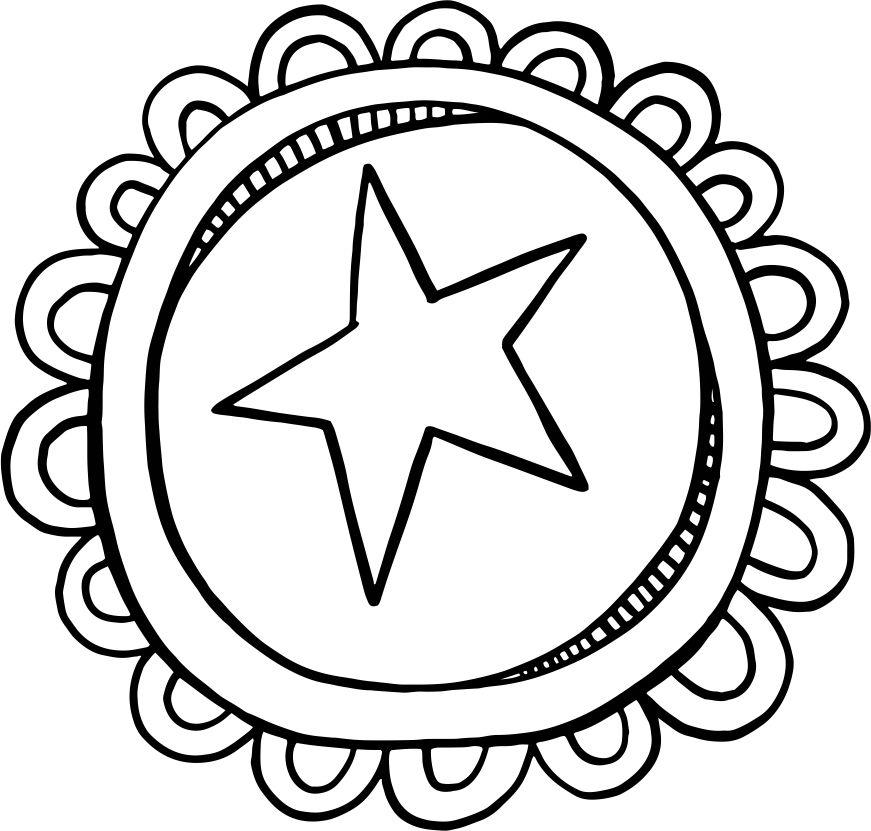 Printtoo Doodle Star In Circle Design Круглый деревянный резиновый штамп Дневник Card-2
