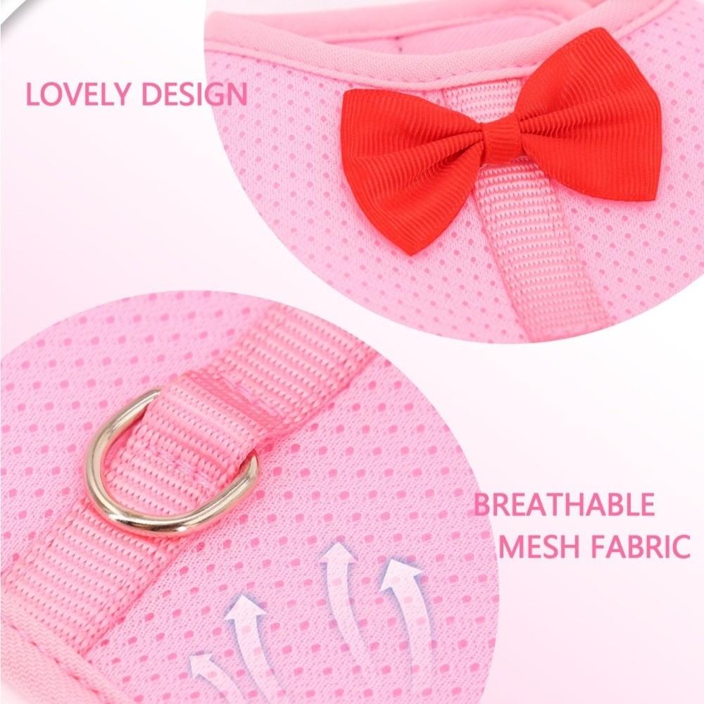 Polyester Bunny Harness Leash Adjustable Size Bowtie Training Rope Small Pets Use