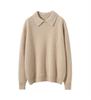 Women's Cashmere Polo Neck Sweater - 2024 Autumn/Winter Collection, Loose Versatile Thick Knitwear.