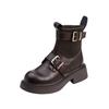 British Style Retro Martin Boots Belt Buckle Korean Version of Short Boots Internet Celebrity Tide Thick Sole Heightening Boots Niche Fashion Boots