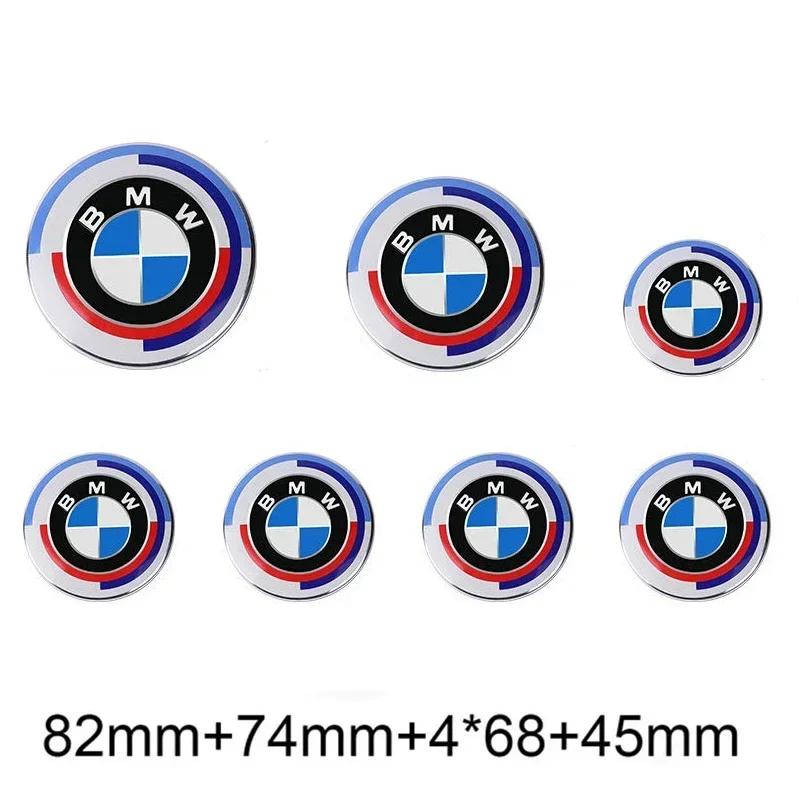 EOPL9 7Pcs Car Hood Front Rear Trunk Emblem Badge For BMW 50th Anniversary Edition E36 E46 E53 E90 E60 E93 E87 G01 G20 X3 X5 F30 F20