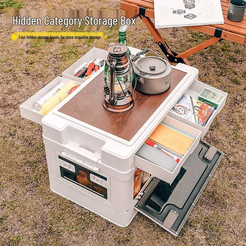 Gongziyu Folding Camping Storage Box with Four-Side Access
