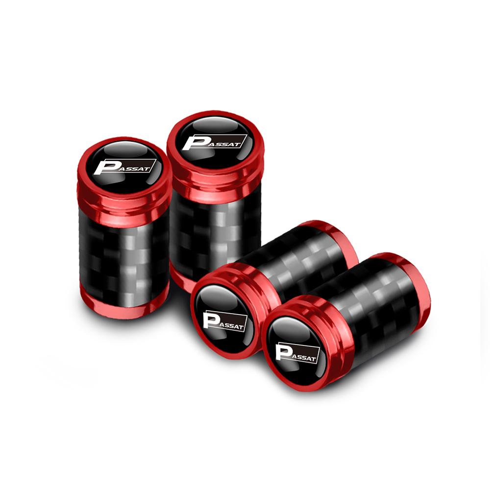 VW 4Pc Metal Car Wheel Tire Carbon Fiber Car Wheel Tires Valve Caps For Volkswagen VW Polo Passat Rline Golf Tiguan Jetta GTI Taigo EP1