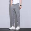 Summer Ultra-thin Section Plaid Nine-minute Trousers Suit Trousers Straight Loose 9 Trousers Men's Casual Trousers Trend Versatile
