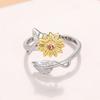 Huitan Кольца-раскладушки с подсолнухами для женщин, свежий стиль, желтые цветы, модные женские кольца для пальцев, повседневная носка, трендовые украшения