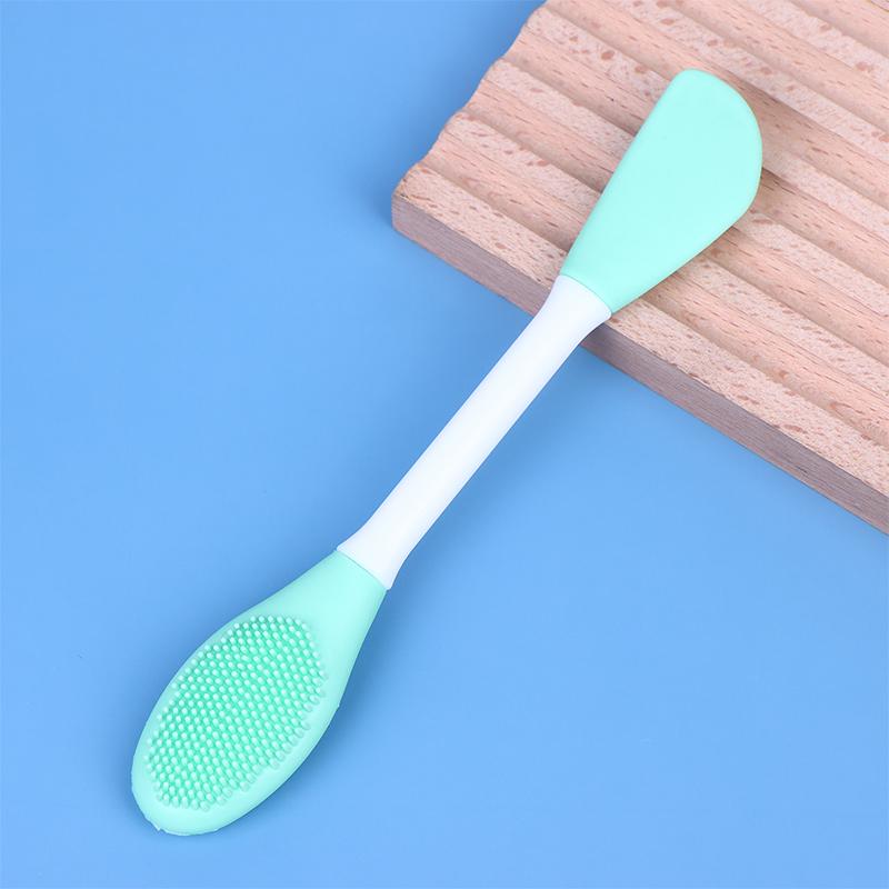 Силиконовая двухсторонняя кисть для маски для лица Отшелушивание лица Удаление черных точек Очищающая кисть Лопатка для нанесения грязевой пленки Инструмент для ухода за кожей лица