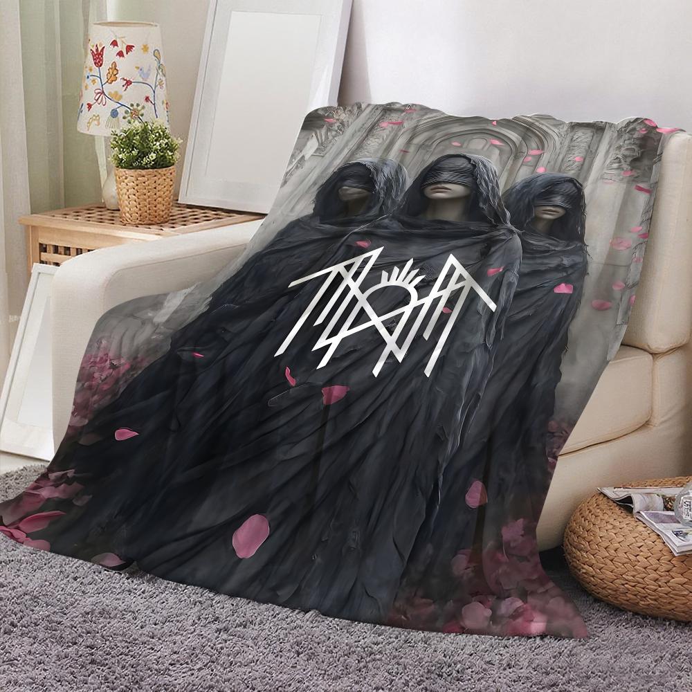 Mystery Band Sleep Tokens Throw Cozy Soft Flannel Throw Lightweight Skin-Friendly For Sofa Bed Office & Travel