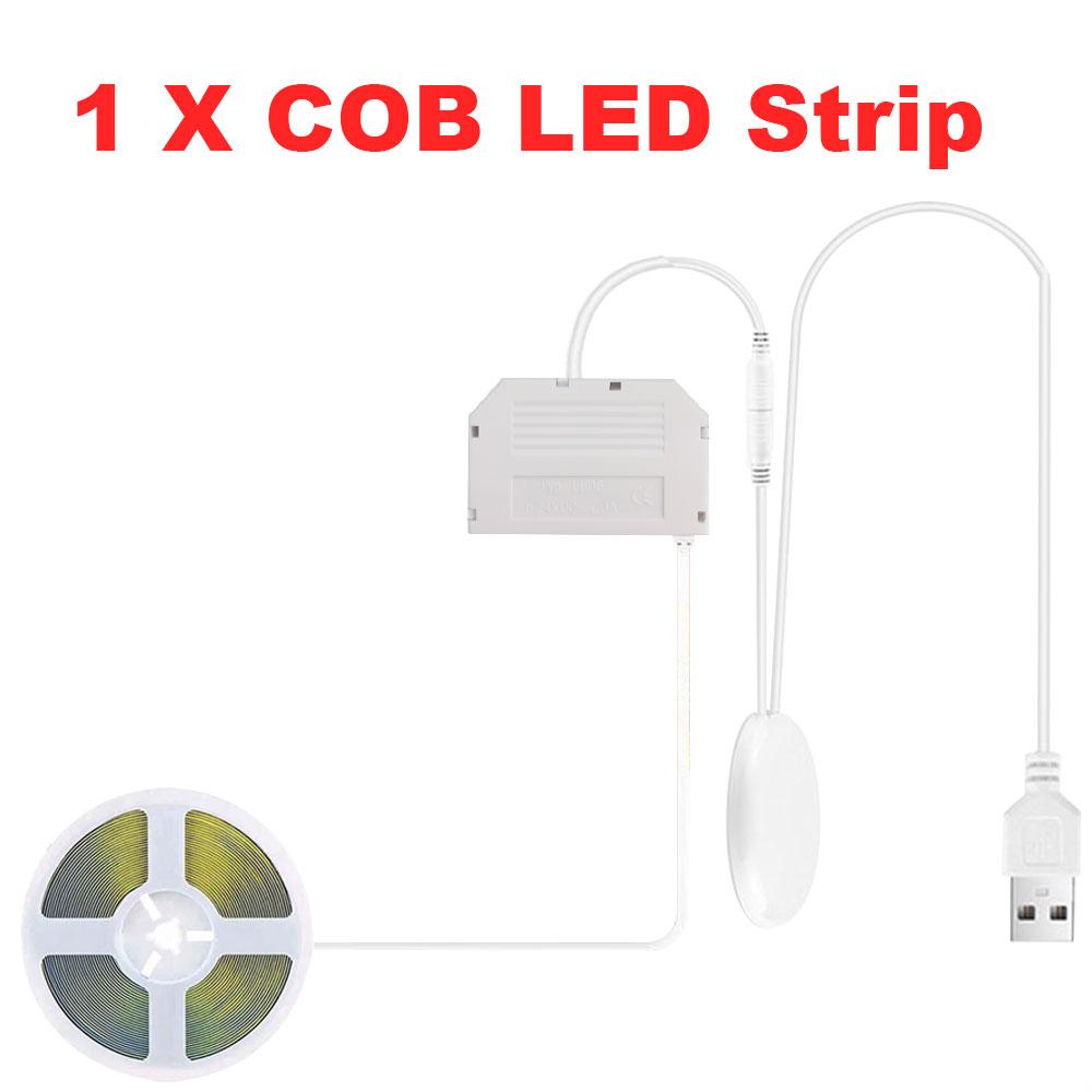 Induction COB LED Strip Lights USB 5V COB Strip 1/3M Strip 1-6Pcs With Penetrating Wood Touch Dimmer Switch For Showcase,Cabinet