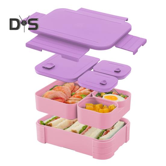 Ланч-бокс Bento для взрослых и детей, герметичный контейнер для ланча без бисфенола А, контейнер для планирования еды с несколькими отделениями