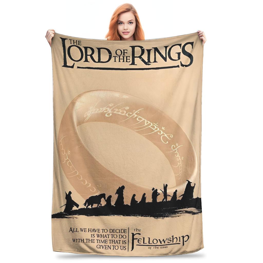 L-Lords Of The R-Rings Warm Soft Blankets Students Plush Throw Blanket Novelty Bedroom Flannel Bedspread Sofa Bed Cover