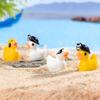 10/20Pcs Mini Resin Pirate Ducks Cute Yellow Duck Tiny Miniature Animals Figures Ornaments For Diy Fairy Garden Decoration