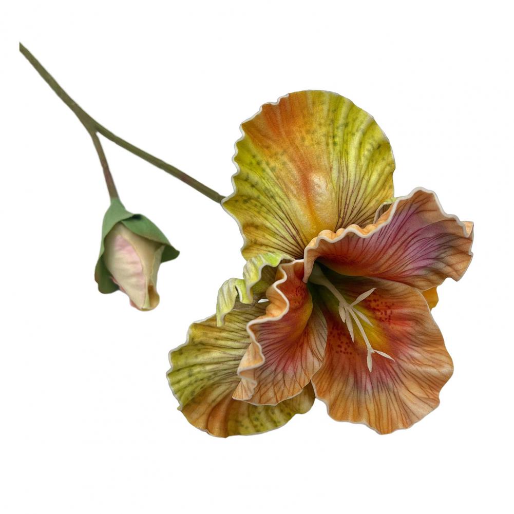 18" Artificial Iris Flower Real Touch Fake Bouquet with Flower Bud for Home Table Centerpiece Wedding Floral Arrangement Flowers