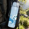 1PC Blue Bear Ice Bubble Cartoon 750ml Color Plastic Sports Water Bottle Leakproof Flip Straw Lid Suitable for Sports Office Home Use