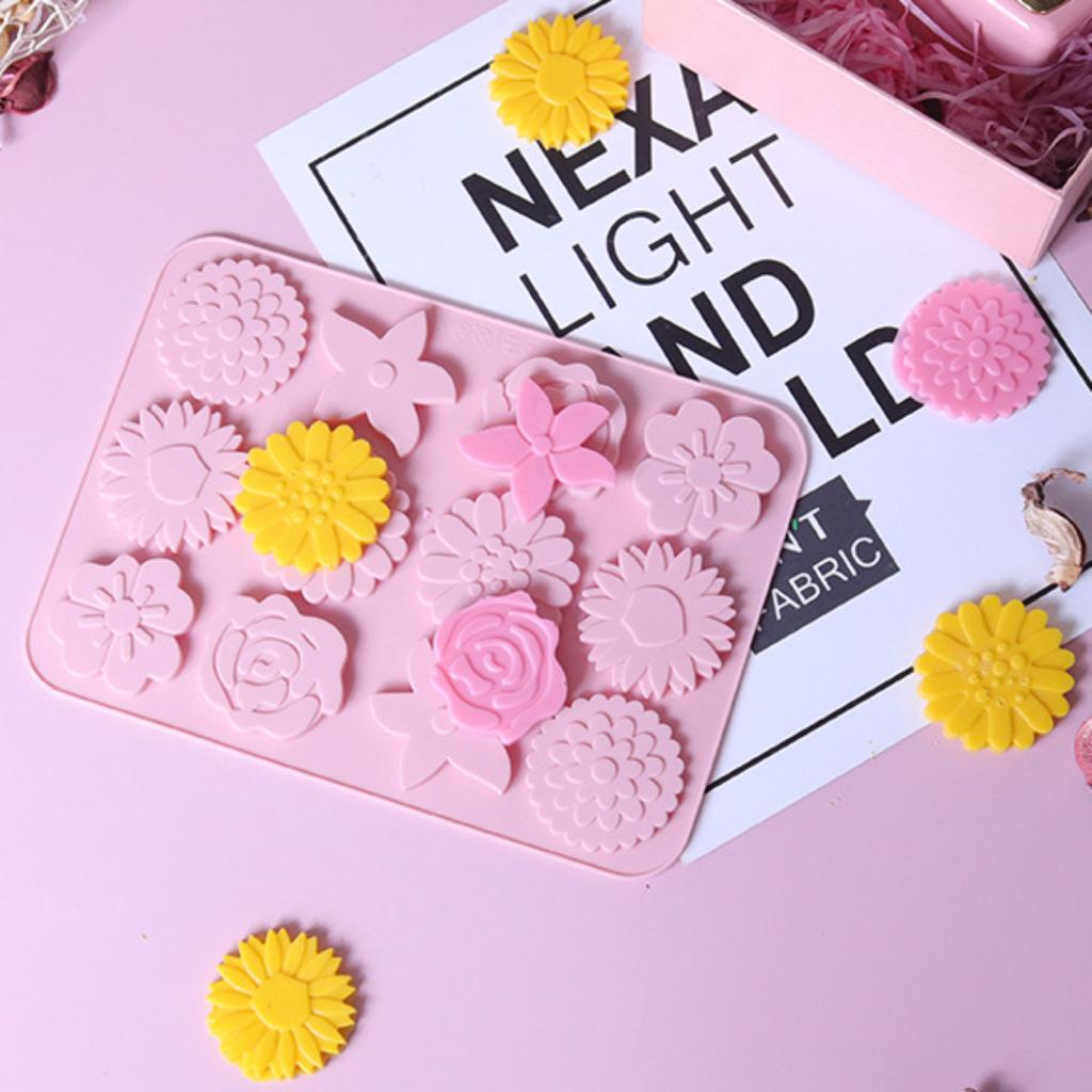 Многосекционная силиконовая форма для шоколада «Цветок», конфета, печенье, желе, форма для украшения торта, форма «Сделай сам», форма для мыла в виде цветка, форма для льда