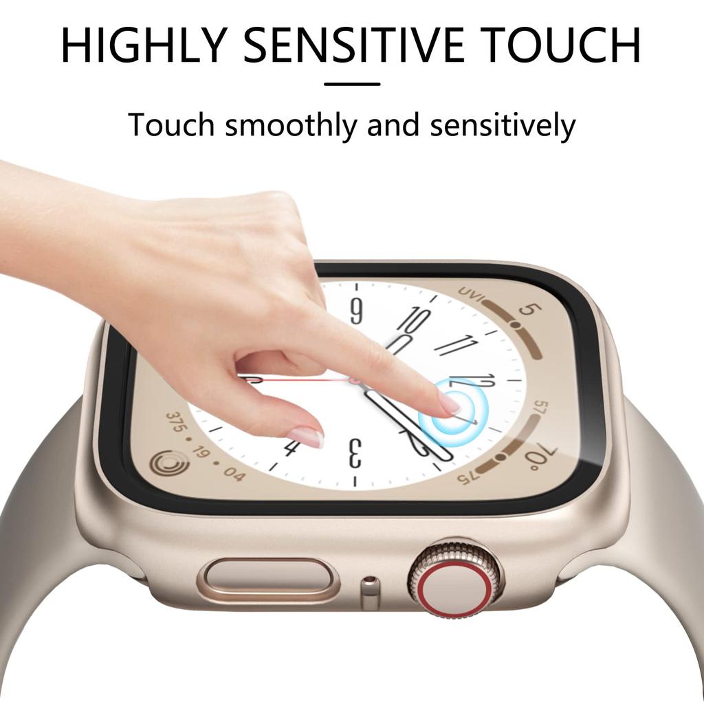 Стекло + чехол для Apple Watch, чехол 8, 7, 6 SE, 5, 3, аксессуар для iWatch, защитная пленка для экрана, серия Apple Watch 45 мм, 41 мм, 44 мм, 40 мм, 42 мм, 38 мм, 49 мм