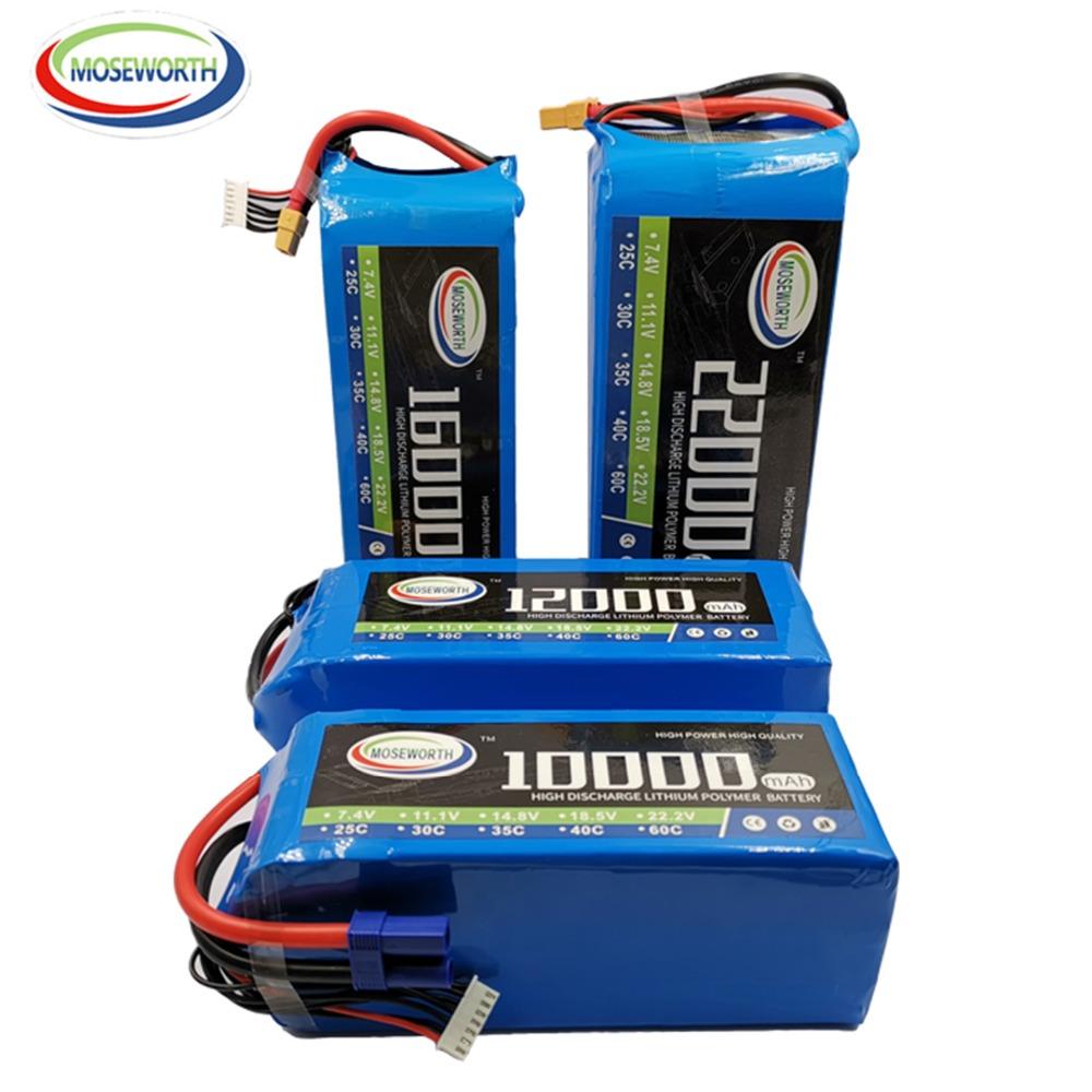 7.4V 11.1V 14.8V 18.5V 22.2V 2S 3S 4S 5S 6S 10000 12000 16000 22000mAh 25C RC LiPo Battery RC Car Agricultural Spraying Drone
