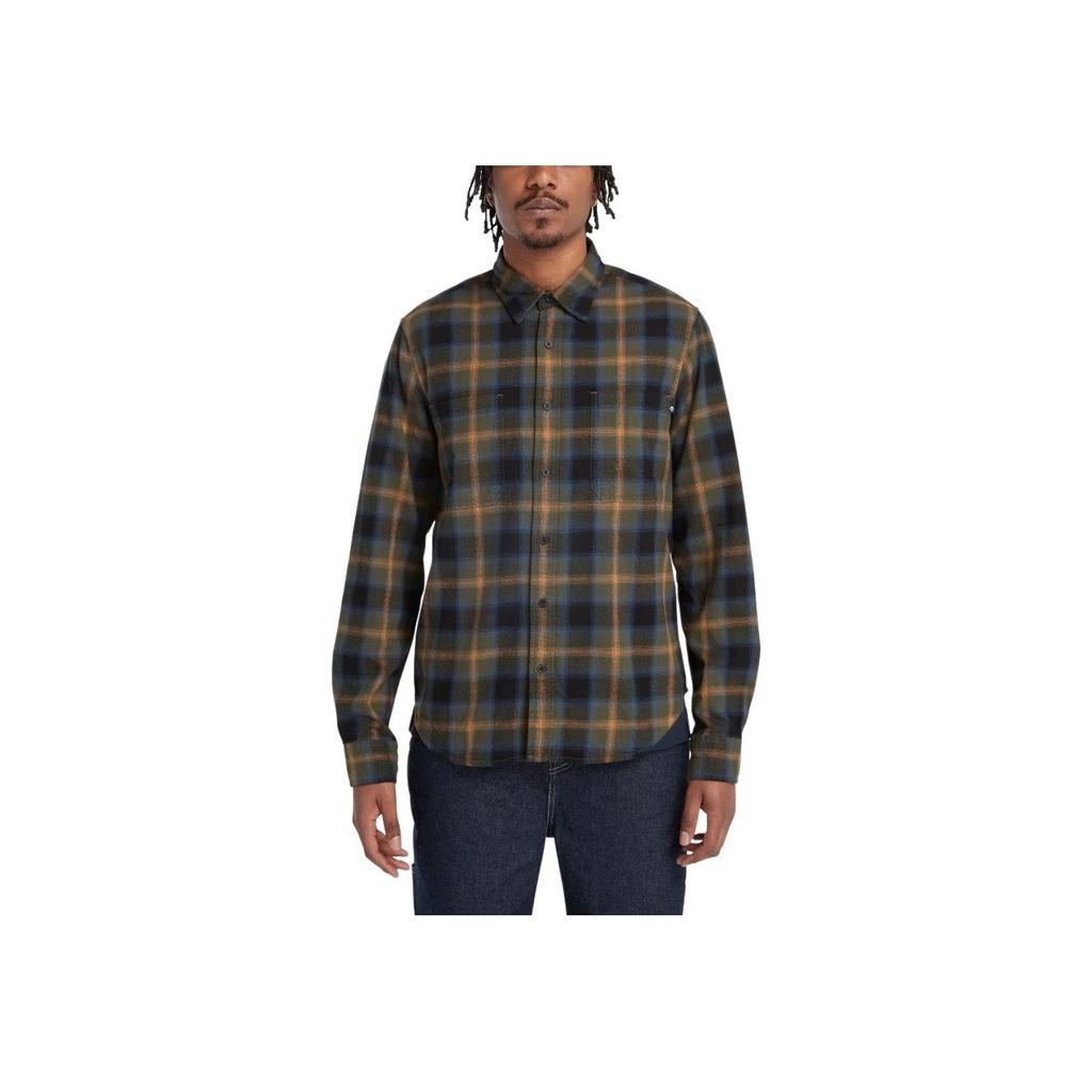 Timberland Outdoor Comfortable Durable Fashionable Plaid Print Casual Long Sleeve Shirt Men Shirts Black Green A28XB-U36