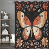 Butterfly Floral Shower Curtain, Bathroom Decorative Shower Curtain, Waterproof Shower Curtain with Hooks
