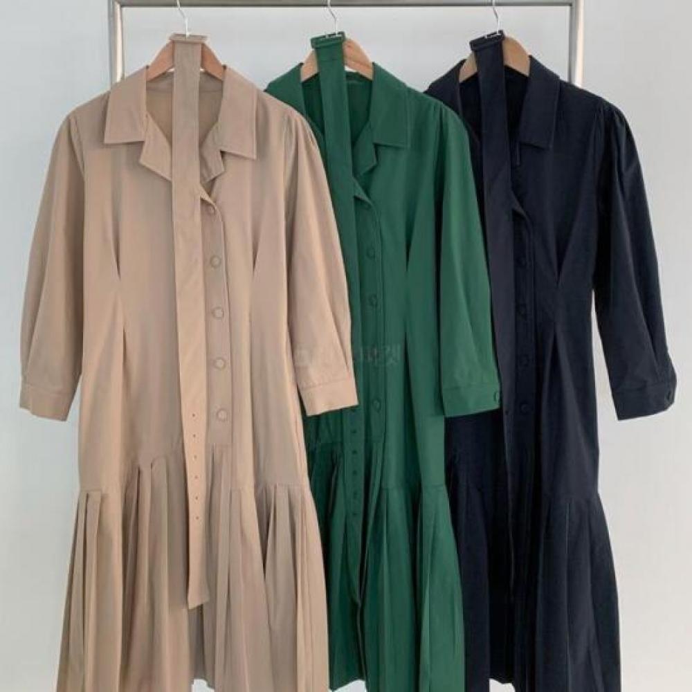New ArrivalS Open Run Women S Trench dreSS With Pleated Detail Long Sleeve Belt