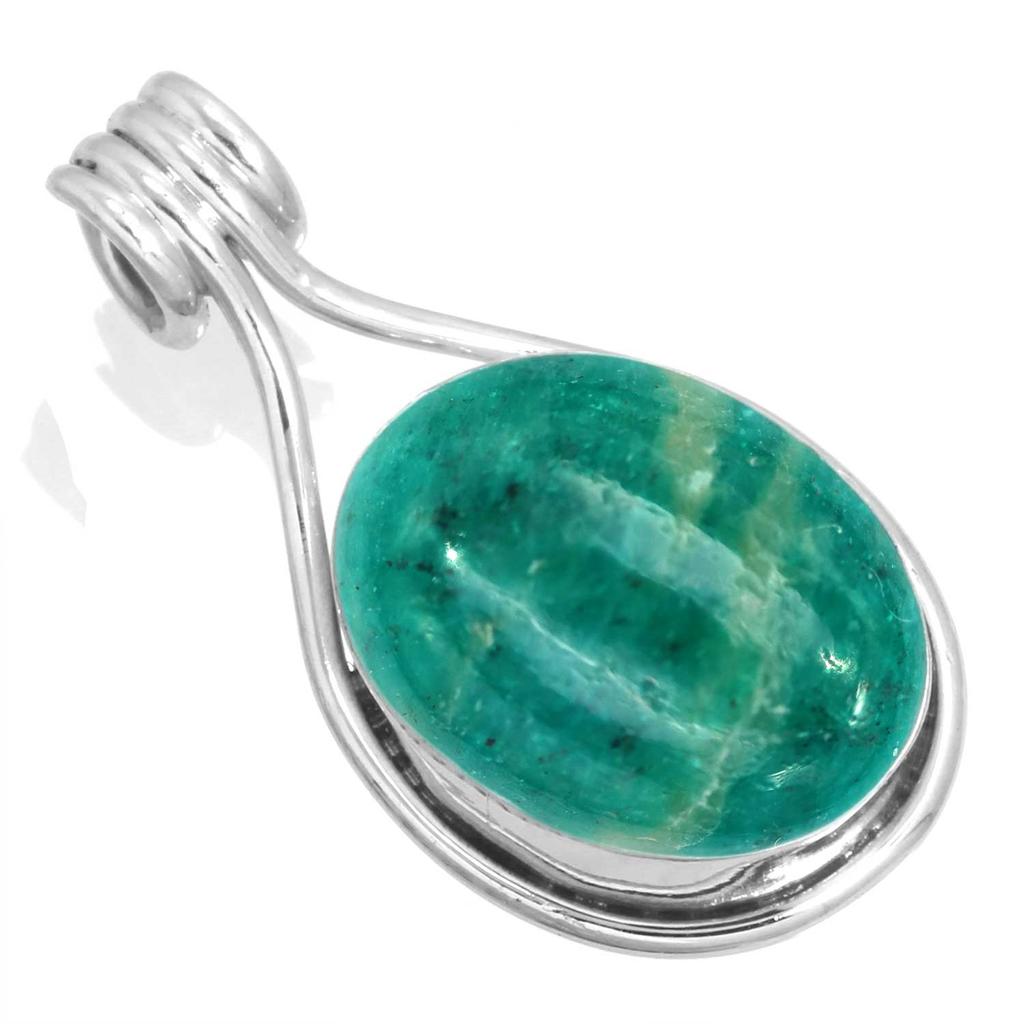 Кулон из стерлингового серебра 925 пробы для женщин, драгоценный камень, ручная работа, ювелирные изделия, пасхальный подарок, амазонит, ангелит, голубой опал, ботсванский агат, мохавский азурит, хризоколла, мода