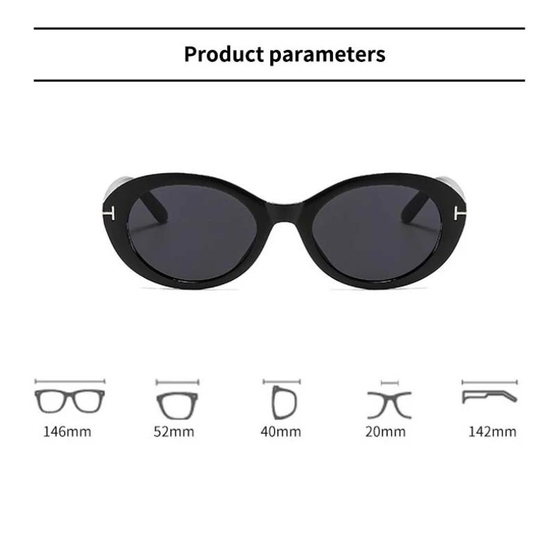 Ретро Популярные Солнцезащитные очки UV400 Классические Овальные T-образные Личность Уличная Фотография Прогулка по Подиуму Защищающие от Ультрафиолета Очки