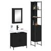 VidaXL Ensemble De Meubles Salle De Bain 3 Pcs Noir Bois D'ingénierie, Armoire De Salle De Bain, Armoire De Bain, 3214800