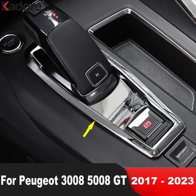Декоративная накладка на консоль, коробку передач для Peugeot 3008 5008 GT 2017- Хромированная накладка на панель ручного тормоза, аксессуары для интерьера