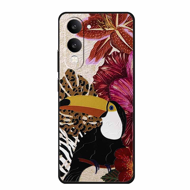 3D Тисненый Чехол Для Vivo iQOO Z10 Lite Чехол Для Телефона Coque Цветы Силиконовый Мягкий Задний Чехол Для Vivo Y29S Y29T Y19s GT 5G Чехол Funda