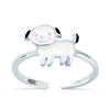 Children's Silver Ring 'Dog' White Silver (rhodium) - 10x8mm