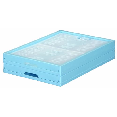 JEJ Astage Foldable Container, Blue, Approx. W35 X D49 X H25.2cm (5.6cm When Folded), Ideal for Organizing Tools, Camping, BBQs, and Outdoor Gear