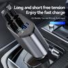 Car Charger Adaptor 120W Fast Charge USB Type C Fast Charger Cable with Retractable Cords Fit for iPhone 16/15/14/13/12 Samsung