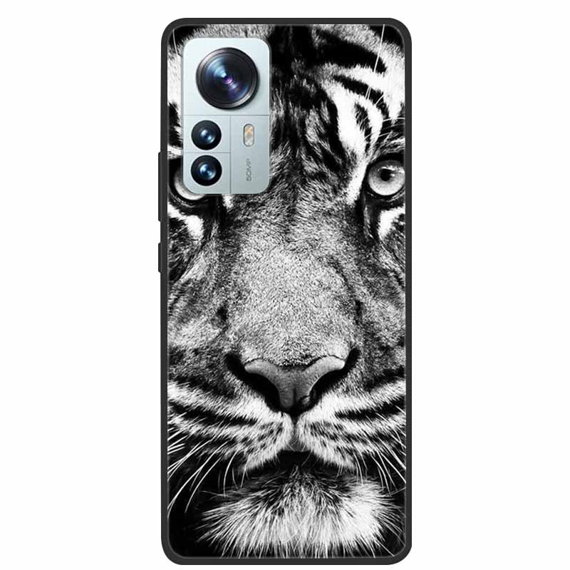 Чехол для телефона Xiaomi 12T Pro Чехол-крышка Лев Волк Черный Мягкий Силиконовый Чехол Для Xiaomi 12T Pro Задняя Крышка Чехол 12 T 12TPro Funda Capa