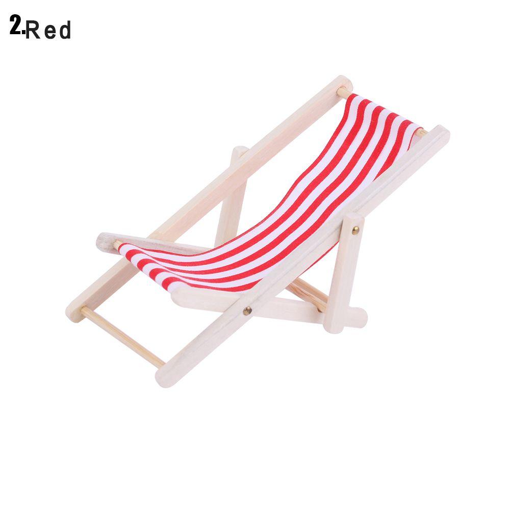 Аксессуары для комнаты Кукольный домик Пляжное кресло Складное Полосатое Палубное Загар Игрушка Кукла Миниатюрная Мебель