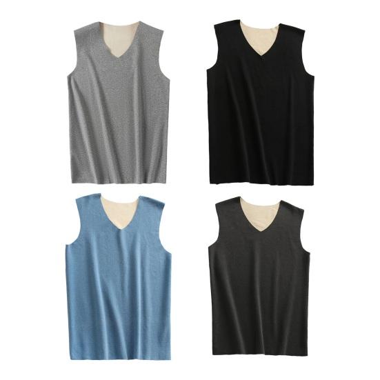 Мужской жилет-топ с V-образным вырезом, без рукавов, термофиксирующий бесшовный дизайн, двусторонний, матовый, ремесленный, пуловер, жилет