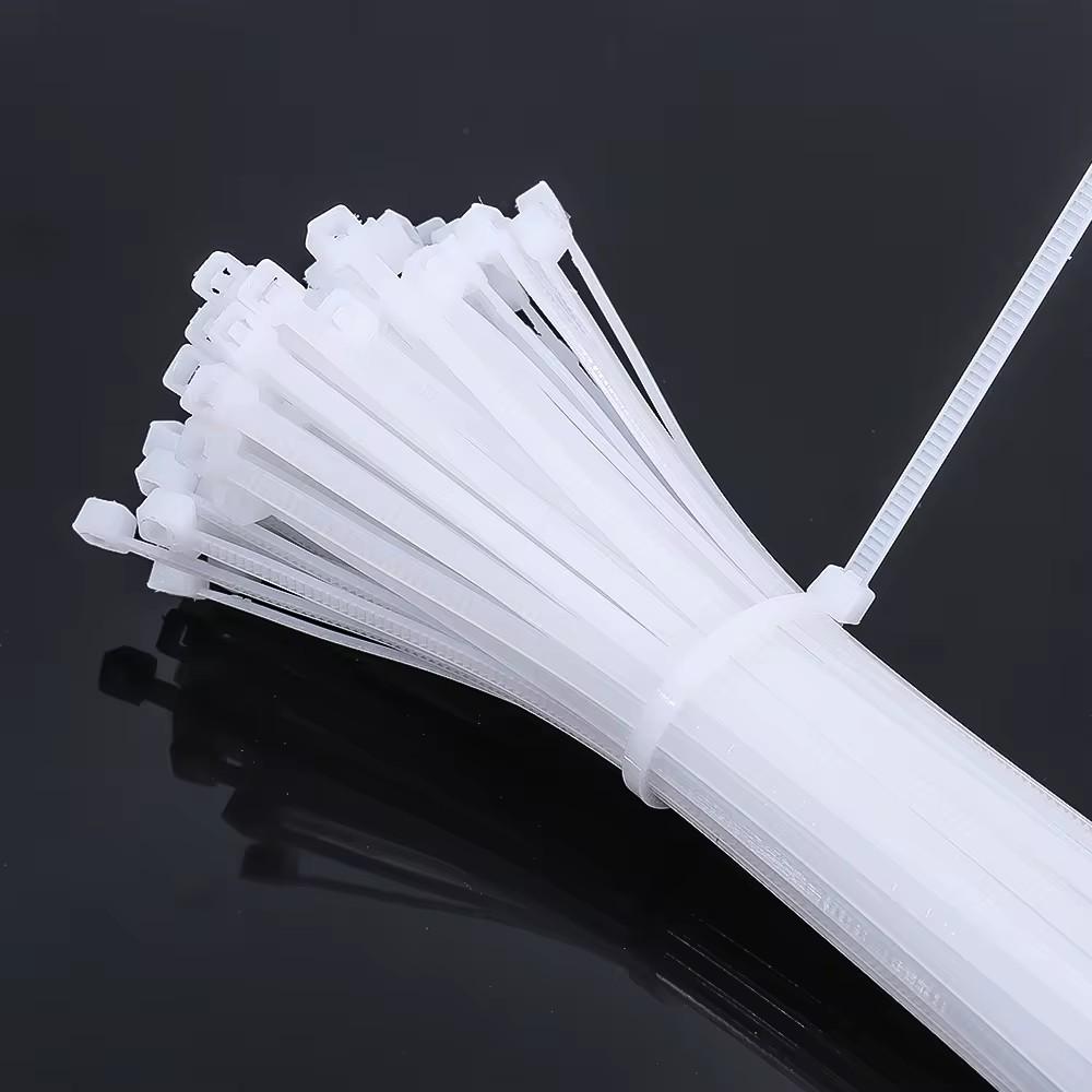 500/1000PCS/bag Self-locking Plastic Nylon Tie White Zip Wraps Strap Nylon Cable Tie Set Fastening Ring Loop Wire Wrap