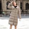 2024 зима новый пуховик женский средней и длинной длины модная одежда воротник-стойка иностранный стиль утолщенный белый утиный пух свободное пальто