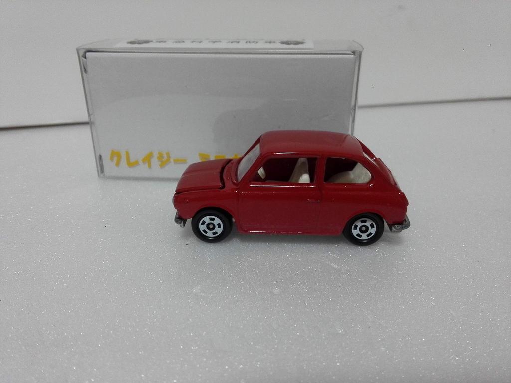 No box, out-of-print Tomica Subaru R2, Made in Japan, Crazy Mini Car Circle, includes case and white box, shipped from Amazon warehouse