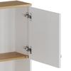 Stylish White Dining Room Sideboard with 2 Drawers and 4 Doors – Elegant Buffet for Kitchen, Living Room with Silver Handles and Storage Space