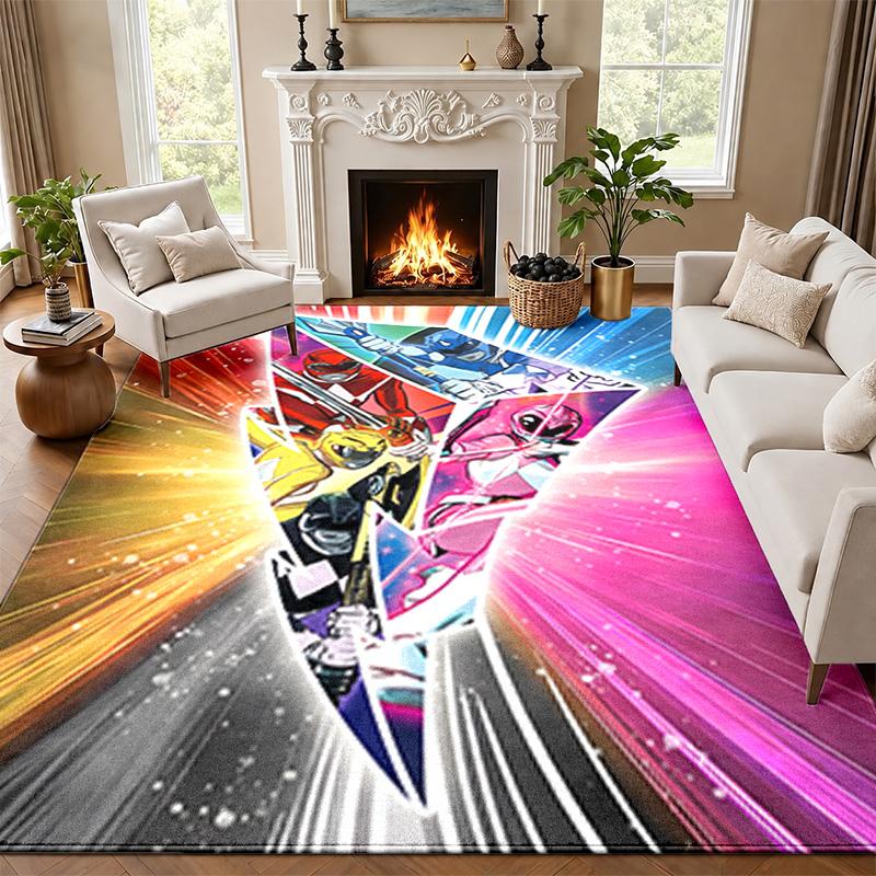 Power Rangers Carpet Door Mat for Living Room or Bedroom Protective Mat Under Chair Office Decoration Christmas Gift Birthday Present