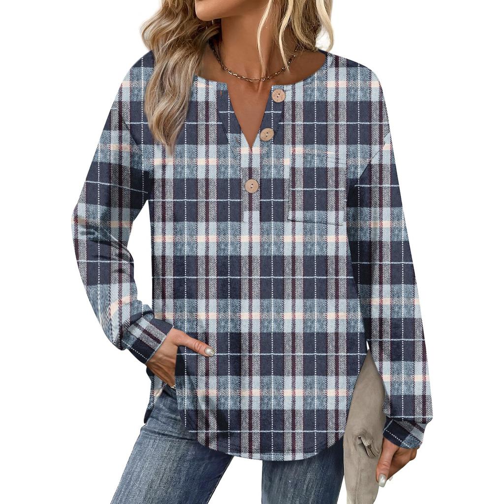 Women's Retro Printed Fashionable Long-sleeved Top