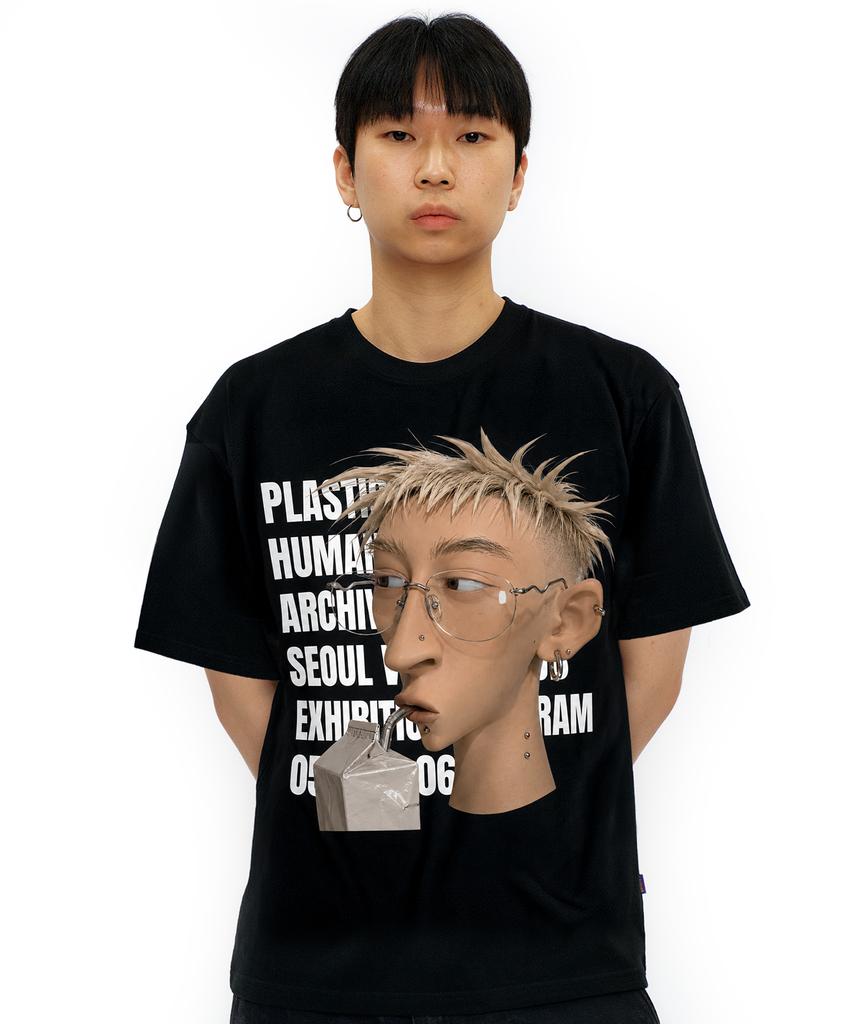 LAUGHER Plastic Human T-Shirt - Black
