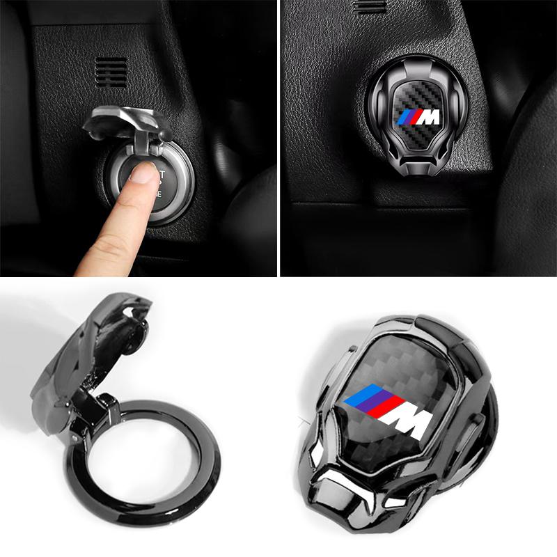 1Pcs M LOGO Car One-Click Start Buttons Protective Cover For BMW X7 X3 X4 X5 X6 3 4 5 6 7 Series Z4 M M3 M5 M6 E38 E39 E46 E53 E60 E61 E64 E70 E71 E90
