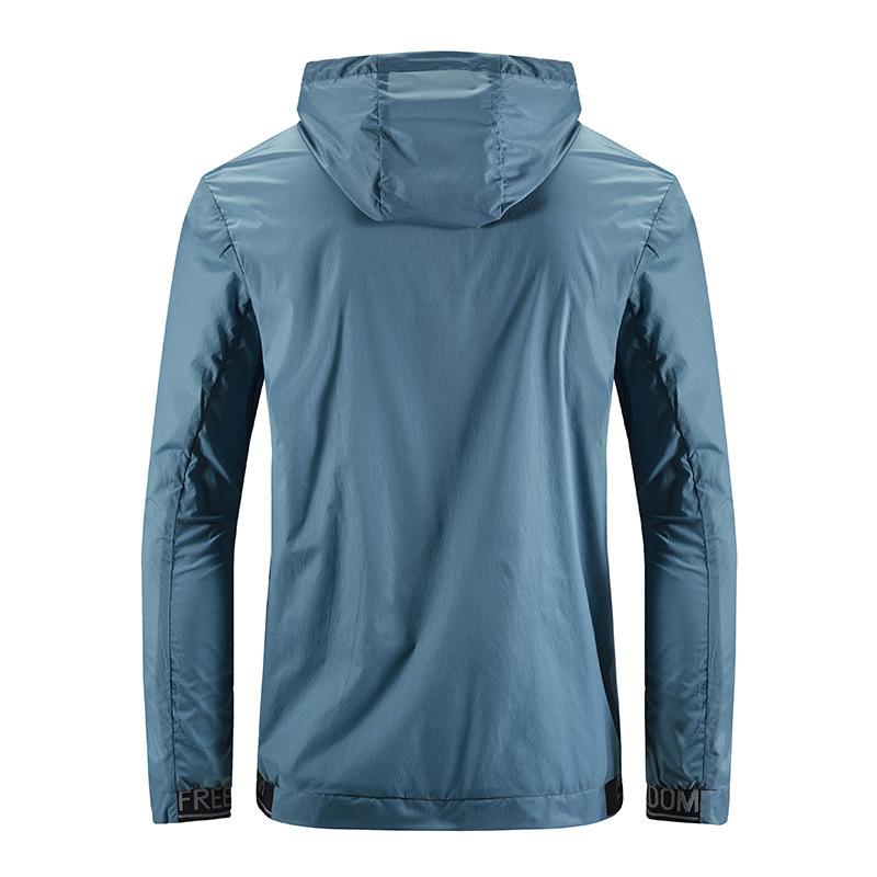 Летняя куртка с капюшоном и длинными рукавами, мужская повседневная молодежная однотонная одежда для активного отдыха, легкая и дышащая, быстросохнущая, кожаная одежда для мужчин